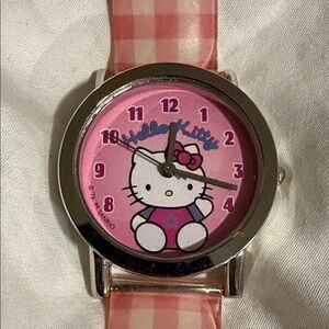 Vintage Hello Kitty Pink Checkered Watch